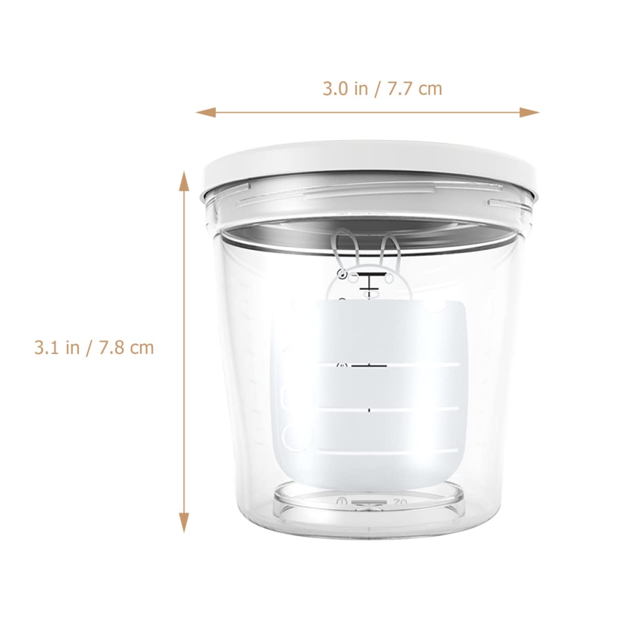 HAPINARY Travel Dispenser Milk Powder Dispenser 220ml Dispenser Box Portable Snack Container White