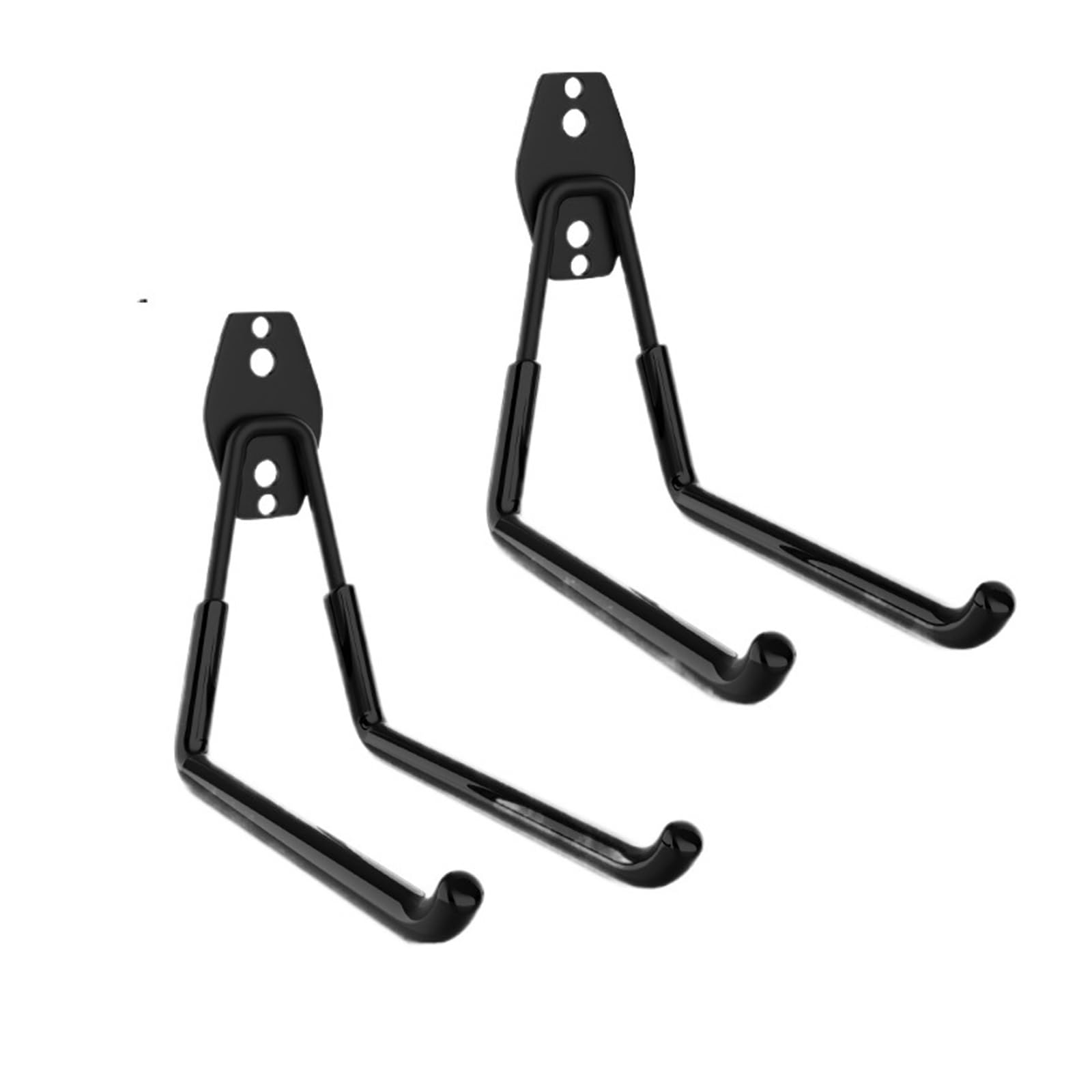 Luysgbxr 2L-Black-U Hooks Heavy Duty Metal Hook Garage Organizer Wall Mount Anti-Slip Bicycle Hanger Hooks Storage For Ladders Garden Tool(2L-Black-U)