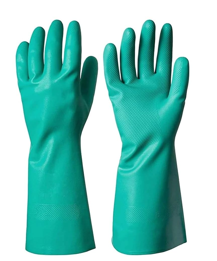 3P Reusable Chemical Acid Resistant Nitrile Hand Gloves - Gloves for Washing Utensils - Gardening Gloves - Rubber gloves - Gloves for cleaning - Dish Washing Gloves/Green/Large/ 1 Pair. (B0CJY14S5B) Amazon Price History, Amazon Price Tracker