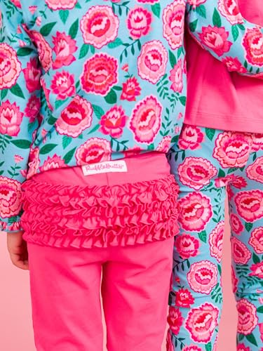 Image of RuffleButts Toddler Girl Merry & Bright Ruffle Leggings - Ankle Leggings