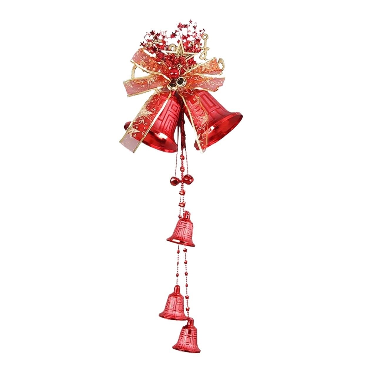 Campanelle Natale Campane da Appendere for Decorazioni Natalizie 2 Pezzi for Albero di Natale Portafortuna con Fiocco Decorazioni(Rot)