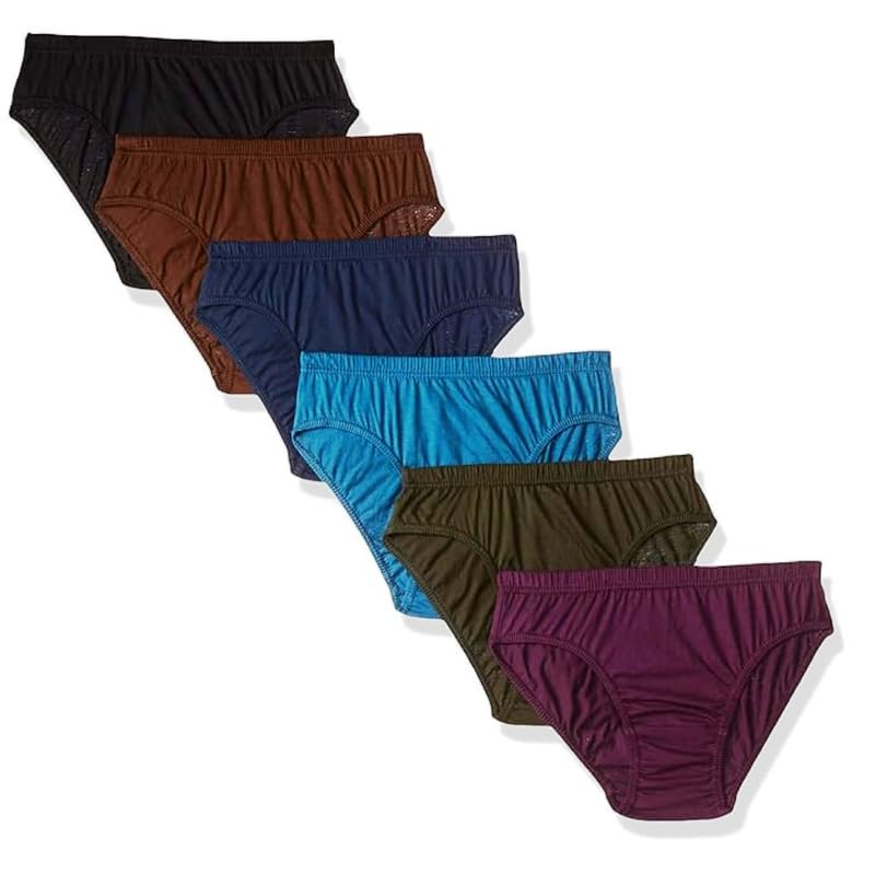 Plain(Solid) 100% Pure Cotton Hipster Panties for Women, Dark Color, Super Comfortable, Super Soft & Skin Friendly (Assorted Pack of 6)-image-35