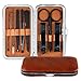 Produktbild Maniküre Set | WhiteLabel Pediküre kit | 8-teiliges Nagelset aus rostfreiem Edelstahl| Männer & Frauen mit modernem Etui (braun)