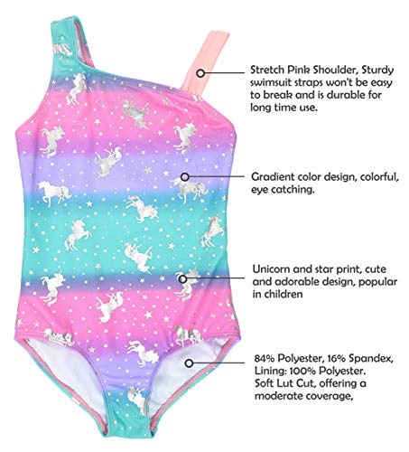Image of DUSISHIDAN Girls One Piece Swimsuit, Dolphin & Horse