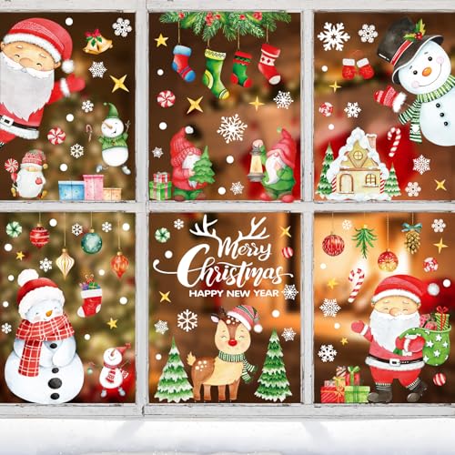 Fensterbilder Weihnachten Selbstklebend, ZEACKUQ Fenstersticker...