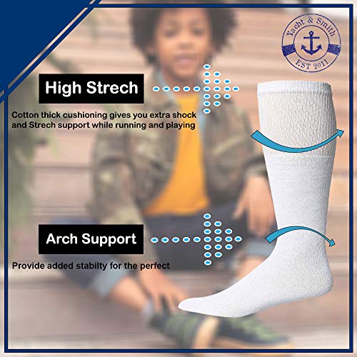 Yacht & Smith Wholesale Kids Crew Socks, Childrens Cotton Casual Crew Socks Size 6-83