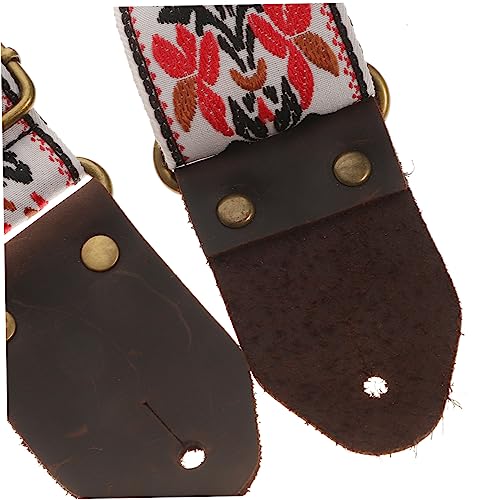 ibasenice 2 Ensembles Brodé Sangle De Guitare Guitare Ceinture Pour Cadeau Tissé Guitare Rétro Cadeaux Rétro Guitare Sangles Guitare Bretelles Basse Sangle Véritable Cuir Ukulélé Blanc - Les Beatles, Paul McCartney, John Lennon, RIngo Starr, George Harrison ibasenice 2 Ensembles Brodé Sangle De Guitare Guitare Ceinture Pour Cadeau Tissé Guitare Rétro Cadeaux Rétro Guitare Sangles Guitare Bretelles Basse Sangle Véritable Cuir Ukulélé Blanc – Image 4