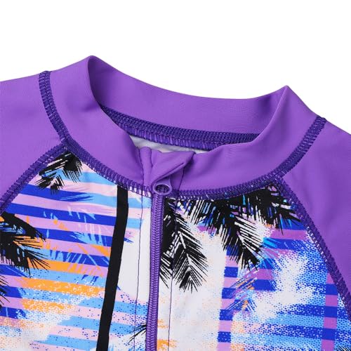 Image of HUAANIUE Toddler Girl Swimsuit Long Sleeve UPF50+ Sun Protection