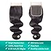 Bundles with Closure, Brazilian Body Wave 3 Bundles with Lace Closure (4 ×4) Free Part 100% Unprocessed Virgin Human Hair Extensions Natural Color (8 10 12 +8, body wave bundles with closure)