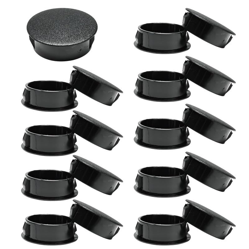 Image of 15PCS 1-3 /16 In /30 mm Plactic Hole Plugs, Flush Type Panel Plugs Tube Fastener Cover, Round Snap in Locking Tubing Plug, Screw Cap Covers for Furniture Kitchen Cabinet