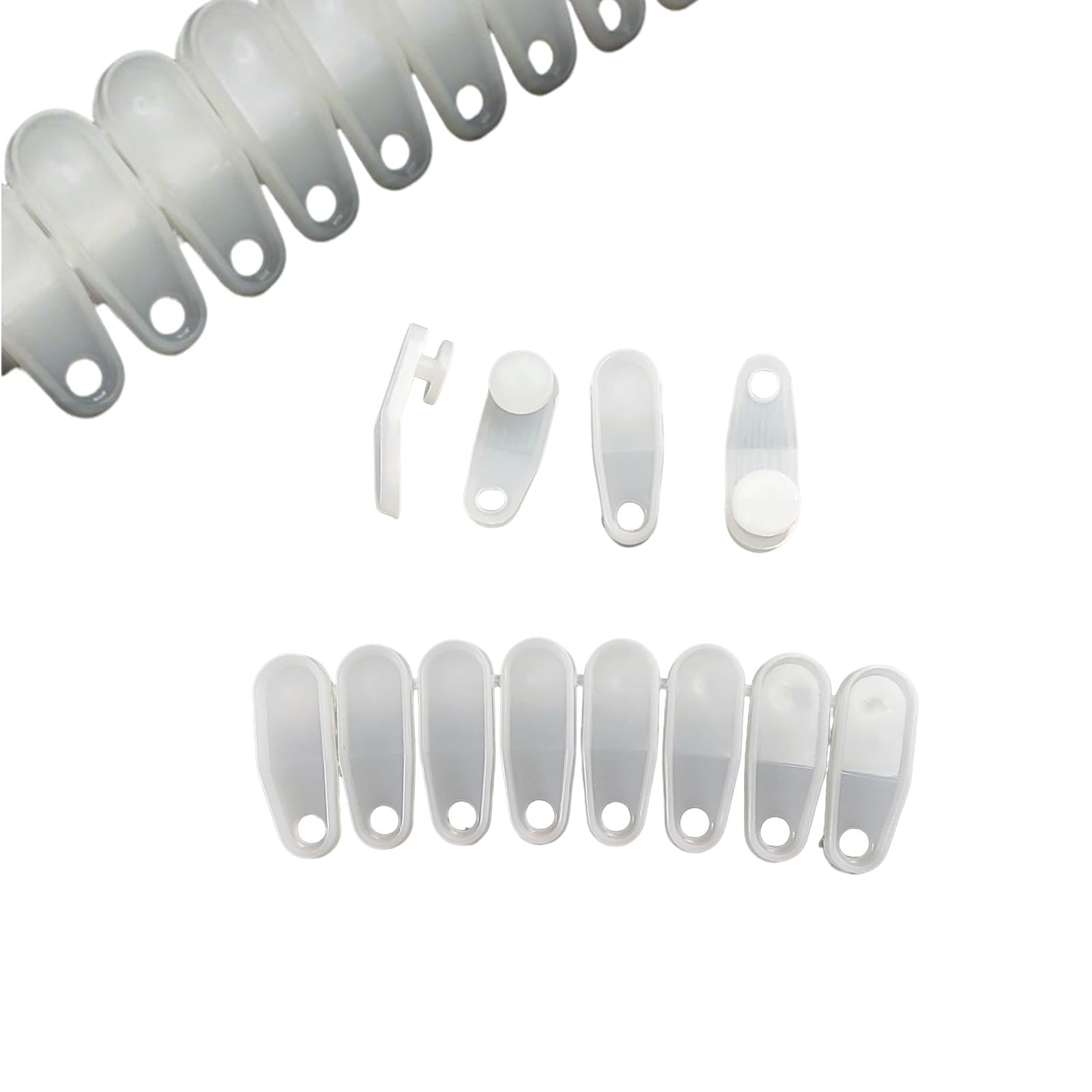 Dwuent White Plastic Curtain Track Glider Hooks, Curtain Rail Gliders, 30 Pack – Smooth Sliding Hooks For Windows, Doors, And Shower Rails (31Mm X 10Mm)