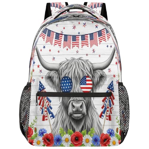 Mochila escolar de viaje para universidad con diseño de vaca