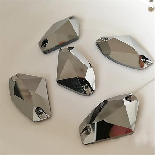 Miniatura 3 de Jet Hematite AAAAA - Piedras sueltas para coser en piedras, vidrio de costura Fatback para joyería, manualidades, hematita azabache de 0.35 x 0.55