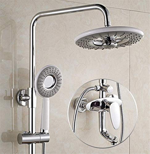 OUZBEM - Juego de ducha con manguera de acero inoxidable, conjunto de ducha de pared fría y caliente, sistema de ducha multifuncional, sistema de ducha de visión