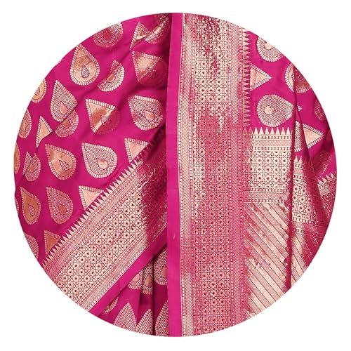 Image of Subham Saree for Woman Silk Cotton Kanjivaram | Soft Daily Wear Golden Zari Sari with Jacquard Blouse Piece