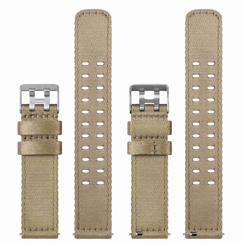 Image of WOCCI Double Holes Nylon Watch Bands, Silky Nylon Straps, Quick Release, Compatible Watch Lug Width 18mm 20mm 22mm