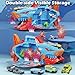 Frontoytall Shark Toy & Deep Sea Creatures Ocean Animal Toys with Truck Cars, 18 Piece Educational Playset for Kids Ages 3+ Years Old, Indoor & Outdoor Play, Preschool Learning for Boys Girls