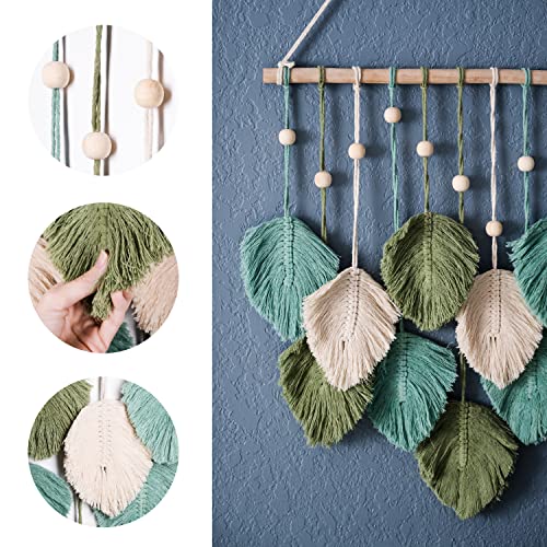 Snuglife Macrame Wall Hanging Leaves - Large Chic Feather Boho Decor thumb #5