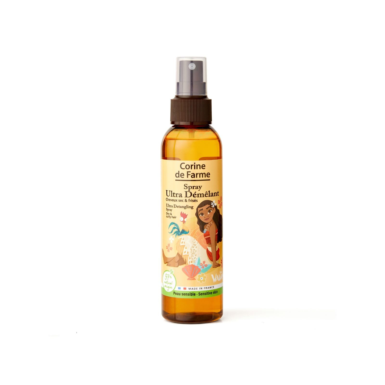 Corine de Farme - Spray Desenredante para Niños Vaiana Disney - Cabello Seco y Rizado - Fragancia Coco - Sin Parabenos - Fórmula Clean Beauty - 150ml