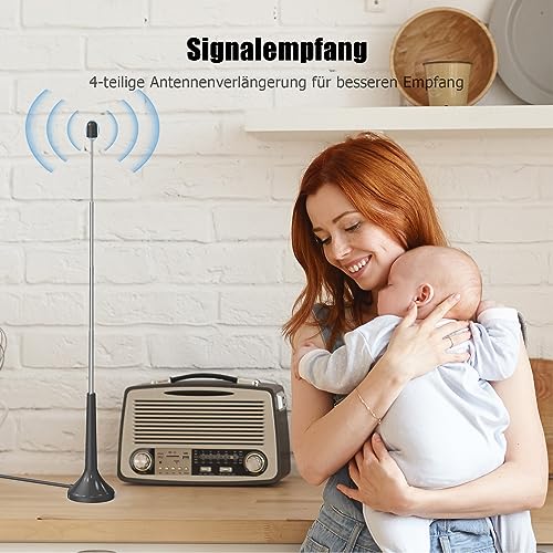 DAB Radio Aerial for Hifi System Indoor, Ancable 3M FM Indoor Radio Antenna for Tuner Stereo Amplifier Home Cinema System Home Theater System HiFi Receiver with Magnetic Base