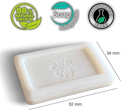 GPQ - Hotel Soap Mini Bars Pack Nature Line | Travel Size Toiletries, Hotel Amenities | Bulk Buy 500 Individually Wrapped Hand Wash x 8 g. | Miniatures for AirBnB, B&B, Holiday Let, Inn, Guest House