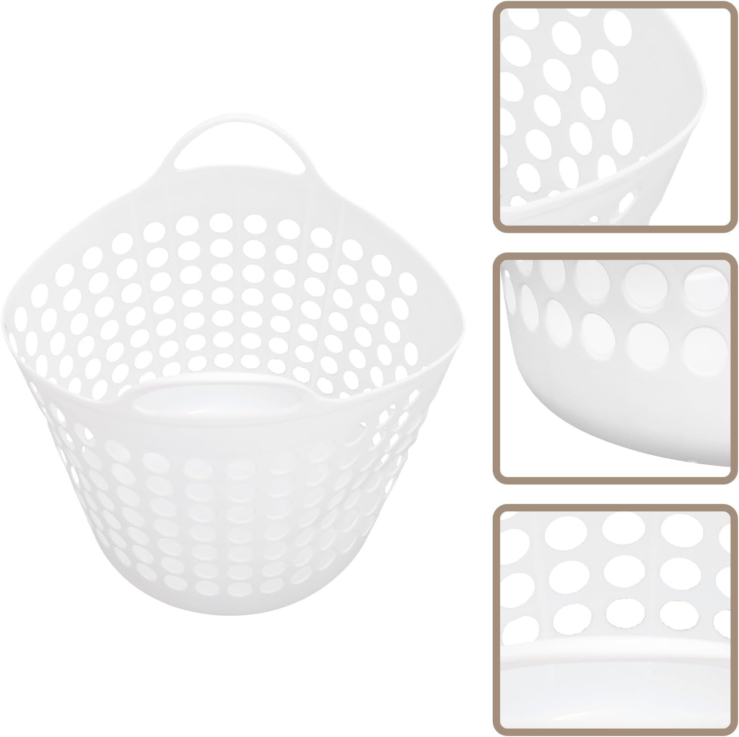 Plastic Laundry Basket for Clothes Storage - Breathable Ventilated Design, 17.75" X 17.25" X 26", Easy Carry Handles, Ideal for Home Organization
