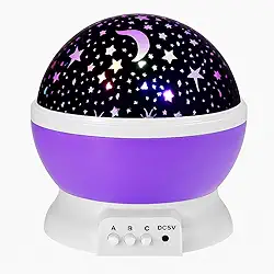 Projetor de luz noturna estrela, luzes de bebê LED, 8 luzes que mudam de cor com cabo USB, projetor de estrelas rotativas 360 graus Decoração de quarto de bebê e crianças Ambiente Relaxante (Roxo)