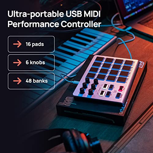 Artesia Xjam USB MIDI Performance Controller, Silver, Ultra-thin, Mobile friendly