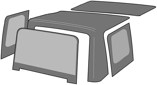 Miniatura 1 de Repuesto OEM de capota para Rampage Jeep 99435 con panel exterior, Jeep Wrangler, color negro con tonalizador de ventanas.