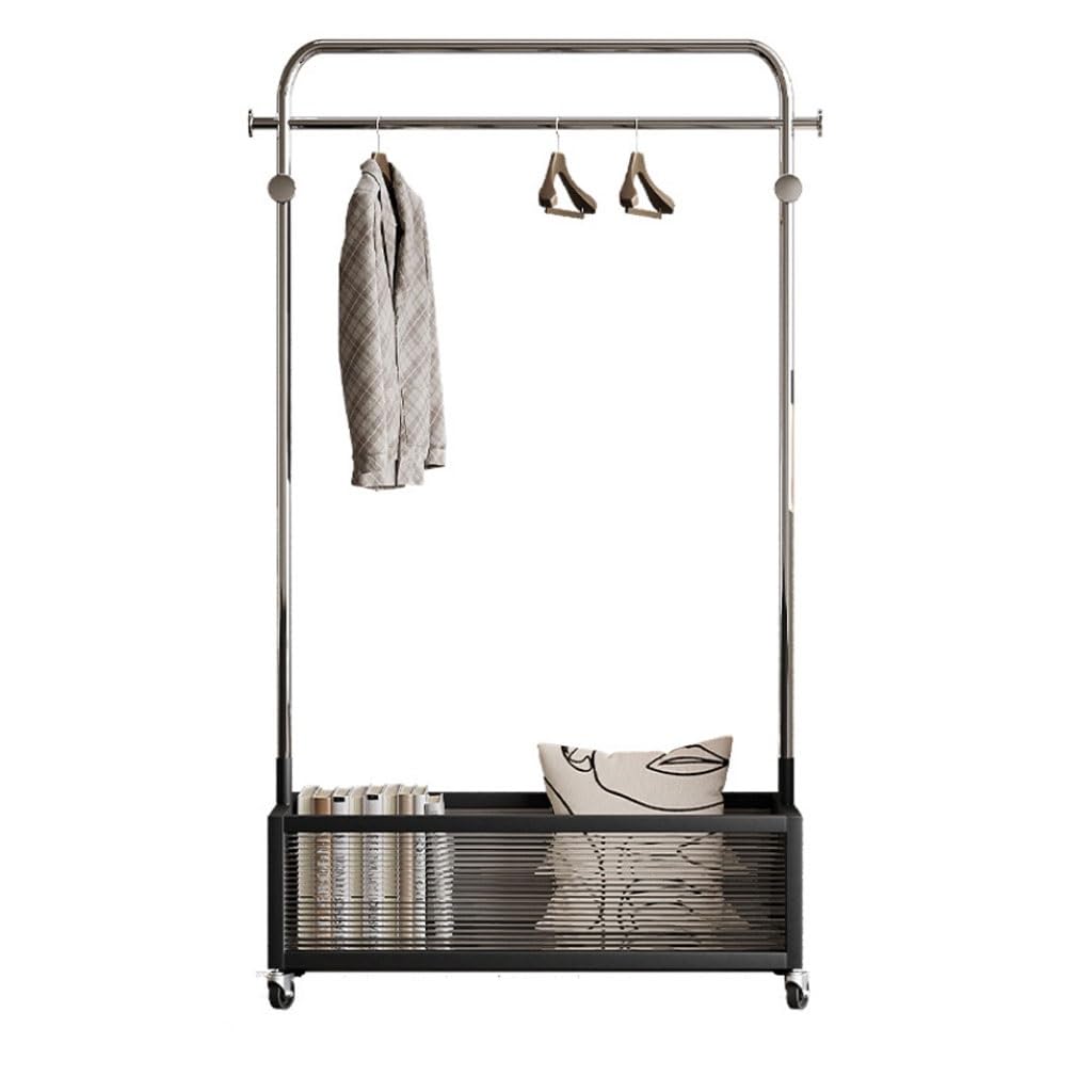 AHGFTYRDT Coat Rack Freestanding Simple Movable Floor-standing Clothes Hanger Bedroom Drying Clothes Hanger Corner Storage Clothes Rack Hall Tree