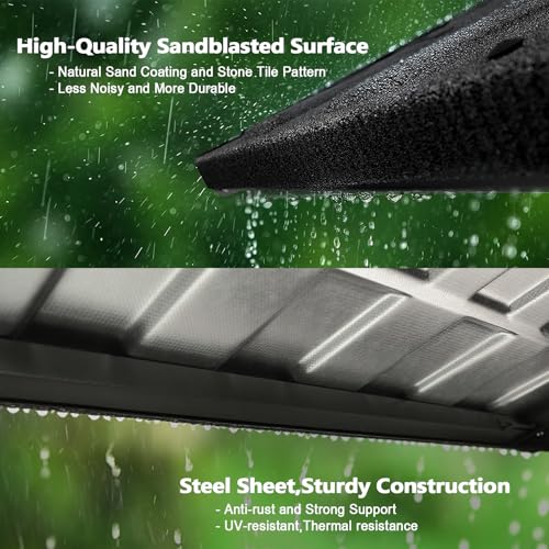 DIY DECK Metal Awnings 52" W x 31" H, Tile Shaped Metal Awning for Porches, Entrance, Windows, Porches and Balconies (Black) by DIY DECK - Image 2