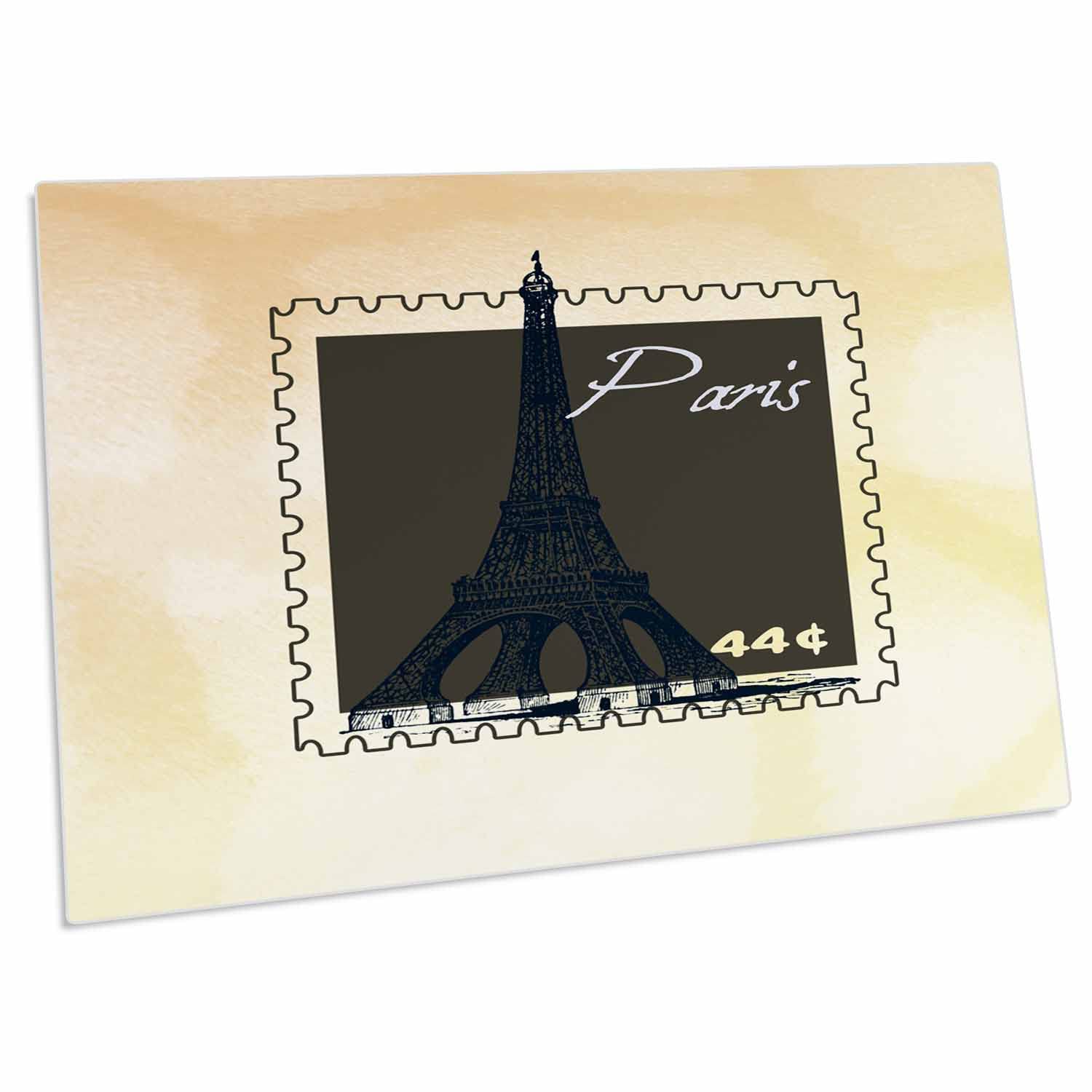 3dRose PS Creations - Paris Eiffel Tower Postage Stamp - Desk Pad Place Mats (dpd-123389-1)