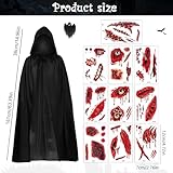 Zoom IMG-1 jiebao mantello nero con cappuccio Zoom IMG-1 jiebao mantello nero con cappuccio