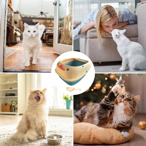 Bandeja grande para gatos duradera contenedor con marco superior reforzado 5