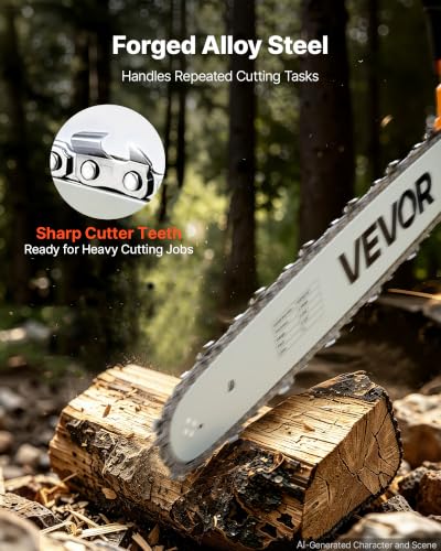 Image of VEVOR Chainsaw Chain 3 Pack 18 Inch 0.325 inch Pitch 0.058 inch Gauge 72 Drive Link