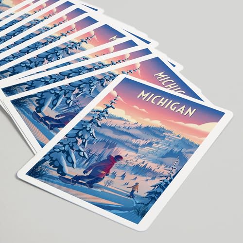 Lantern Press Michigan Shred The Gnar Naipes Póker miniatura 5