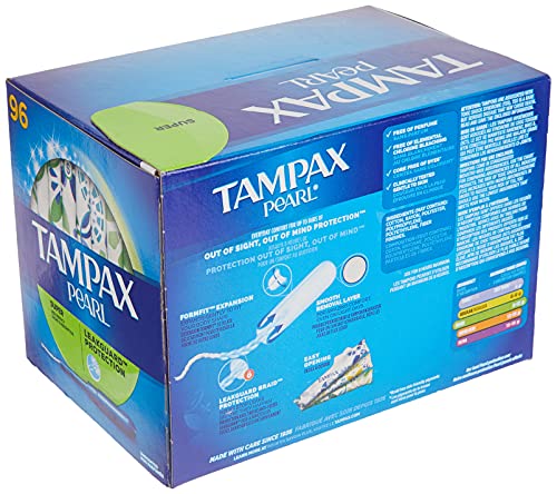 Tampax Pearl super absorbency tampons plastic applicator 96 ct Box - Image 5