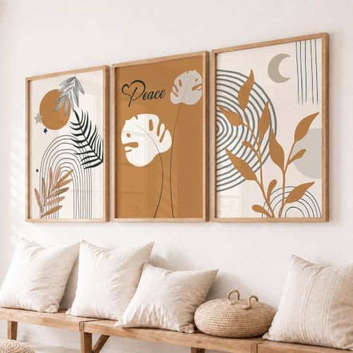 Image of kotart Painting for Wall Decoration - Modern Art Wall Decor Framed Painting for Living Room Bedroom - Framed Wall Posters /Paintings with Frame Set of 3 (Art 8, 10x13 inch)