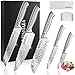 Messe mit günstig Kaufen-MOSFiATA Küchenmesser Set Edelstahl, 5pcs Küchenmessersets, Kochmesser, Santoku Messer, Utility Messer, Brotmesser, Schälenmesser, mit Fingerschutz und Geschenkbox