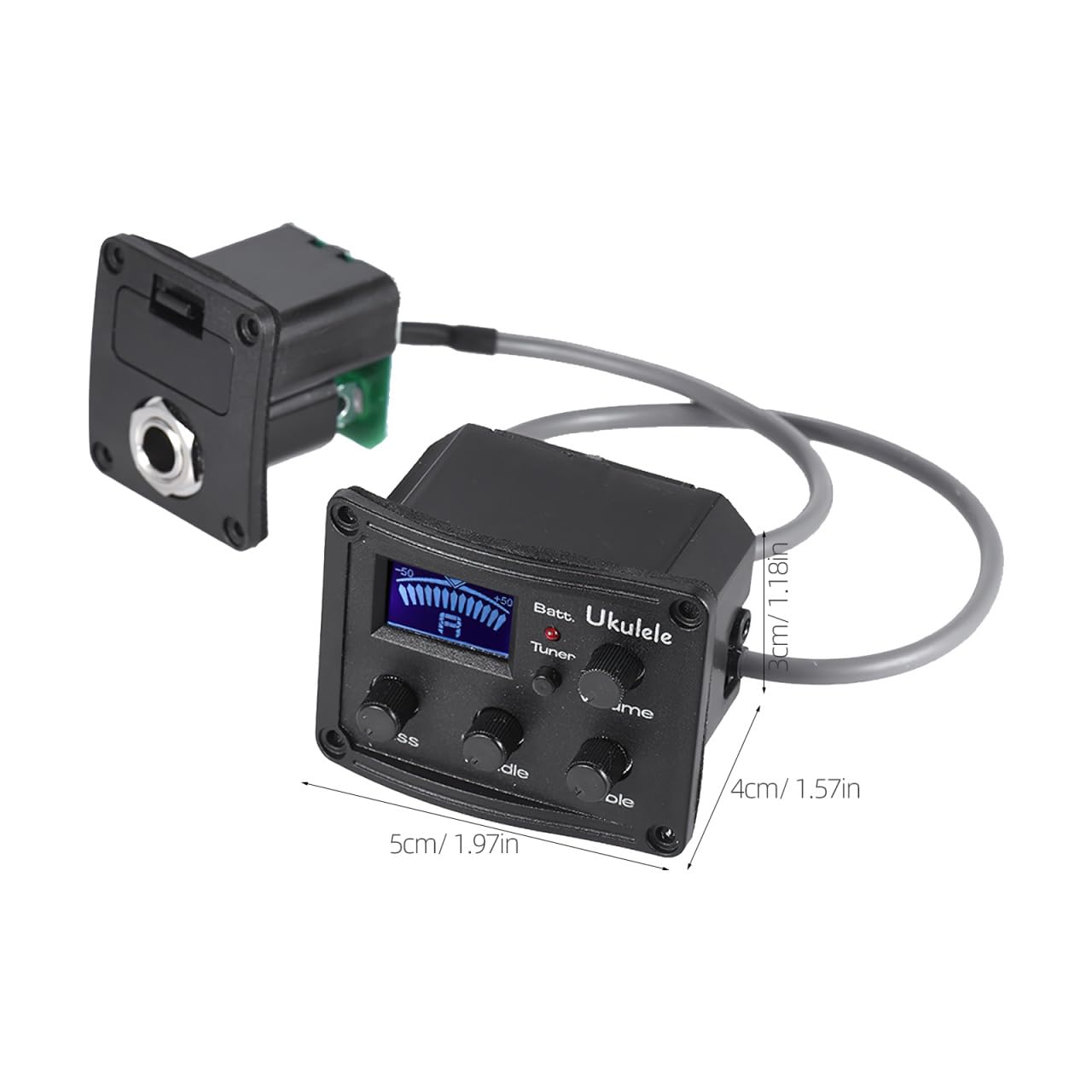 Kisangel Ukulele Piezo Tonabnehmer mit Band-EQ Equalizer & LCD-Display Tuner - Präzise Stimmung für Lauträume, Batteriestandsanzeige & Digitales Tuning
