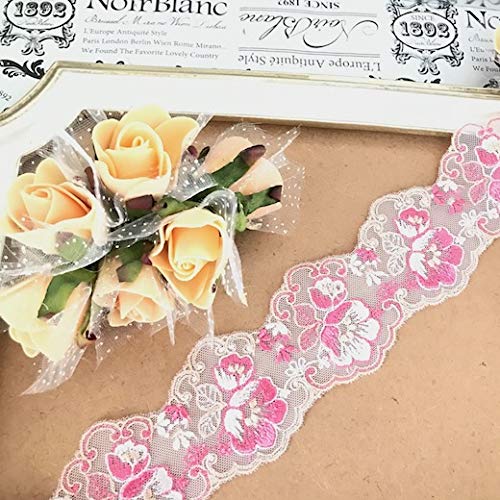 Amazon | レース リボン バラ柄 衣装 チュールレース ピンク