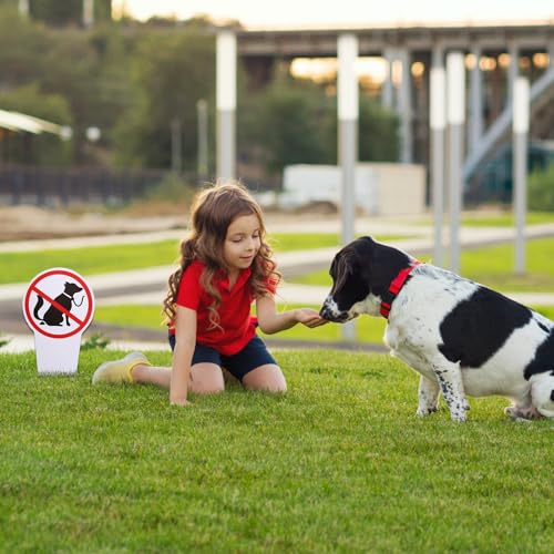 5 Stück Kein HundekloSchild Steckschild PVC für Rasen, Park, Spielplatz, Saubere Wege Hunde Kacken Verboten, Kein Hunde Pinkeln Hinweisschild