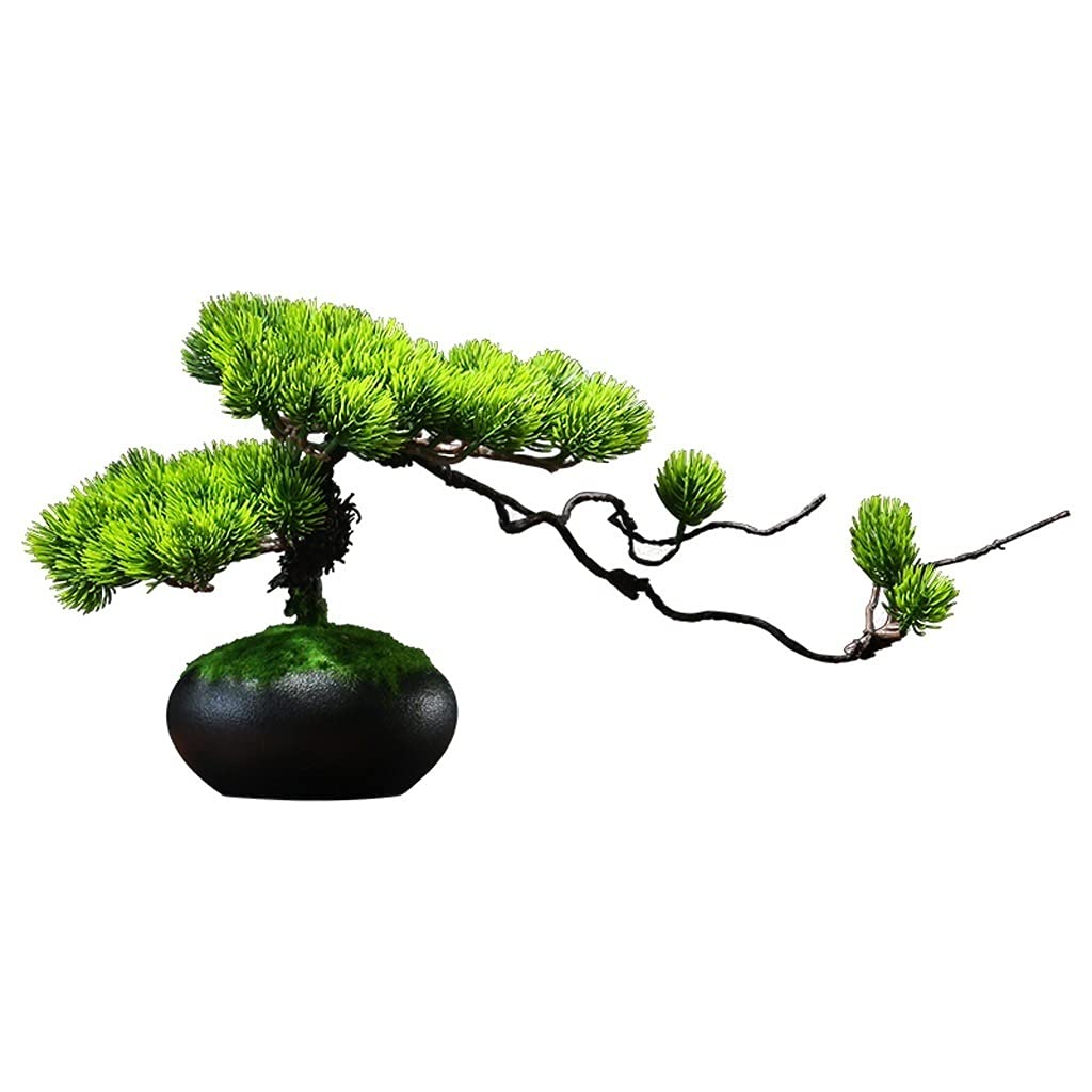 Aioneer Artificial Bonsai Plant Creative Ee Office Fake Plant Decoration Ceramic Flowerpot Artificial Moss Natural And Realistic Study Room Living Room Decoration Ee