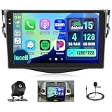 4+128G Android Autoradio sans Fil Carplay pour Toyota RAV4 2007 2012, 9 Pouces Incell écran Tactile pour Voiture avec Bluetooth 5.0/GPS/FM/RDS/EQ/Caméra de Recul