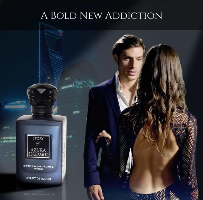 Miniatura 4 de Prince Parfums Dubai - Story of Azura Bergamota - Extrait de Parfum para hombre 3.4 onzas - Colonia de lujo con pomelo, bergamota, sándalo y vetiver