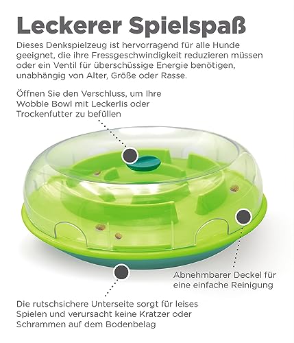 Outward Hound Nina Ottosson Wobble Bowl - Intelligenzspielzeug/Anti-Schling-Napf für Hunde - interaktiv