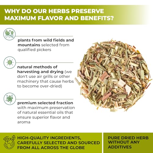 Image of 100 Bags Dried Lemongrass Tea Lemon Grass Leaf Herbal Tea Zacate De Limon (Cymbopogon) - 100 Count 1.5g Bags Lemongrass Chai Herb Limoncillo (Hierba Limon)