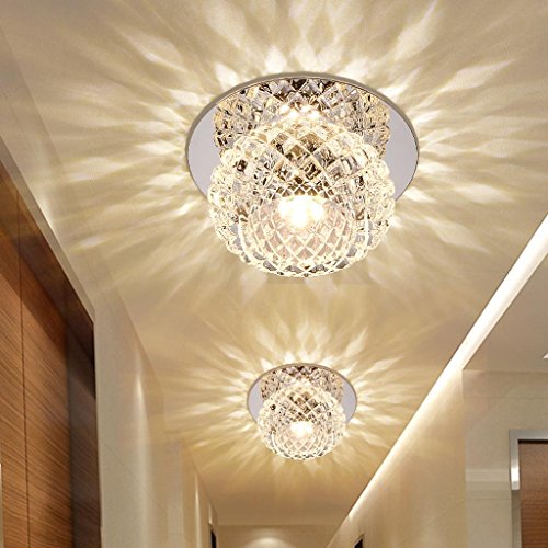 5W LED Deckenleuchte Modern Unterputz Einbauleuchte Beleuchtung Decken und Wandleuchte Spots Kristall Runde Effekt Lampe Cover