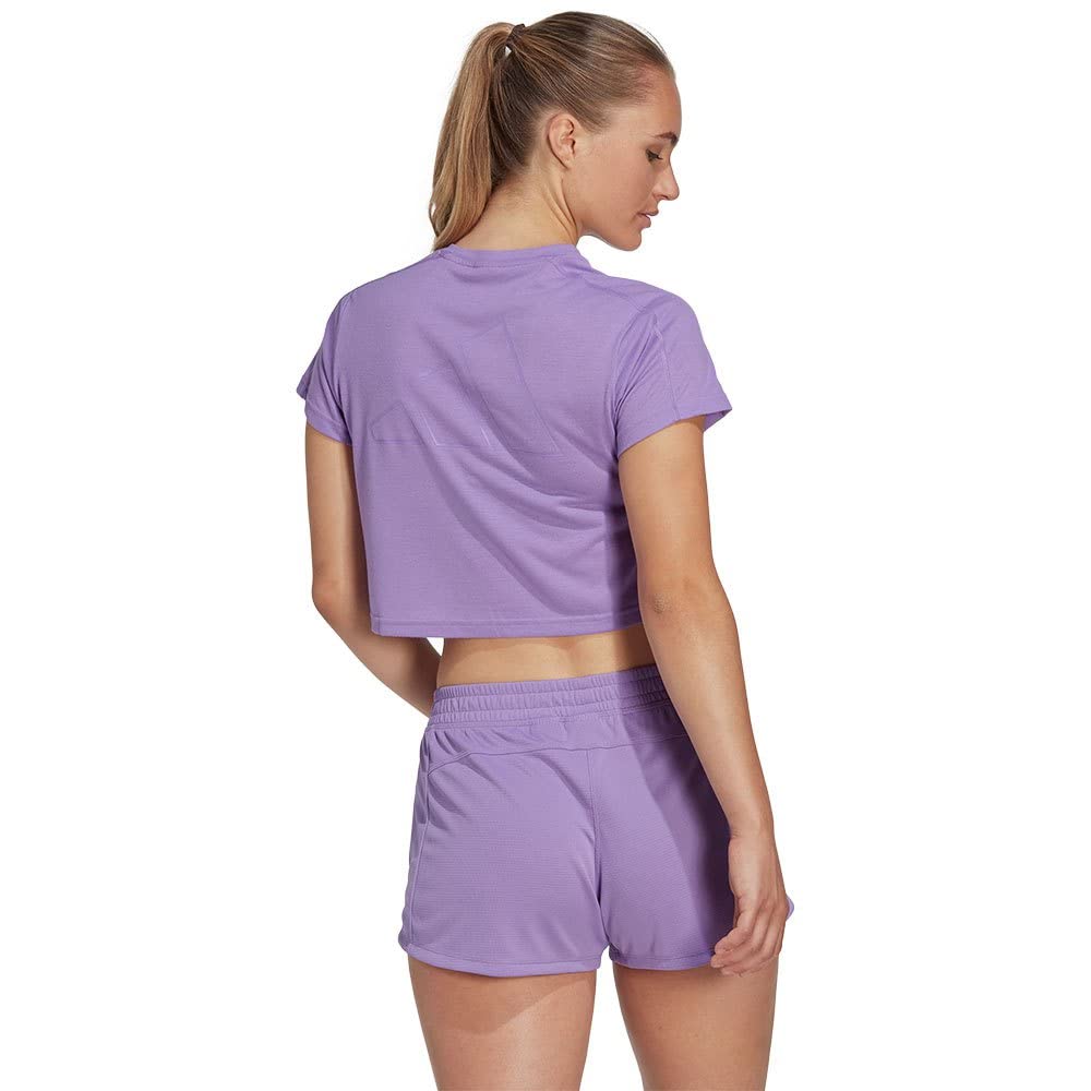 adidas Aeroready Train Essentials 3 Bar Logo Crop Tee T-Shirt à Manches Courtes Femme