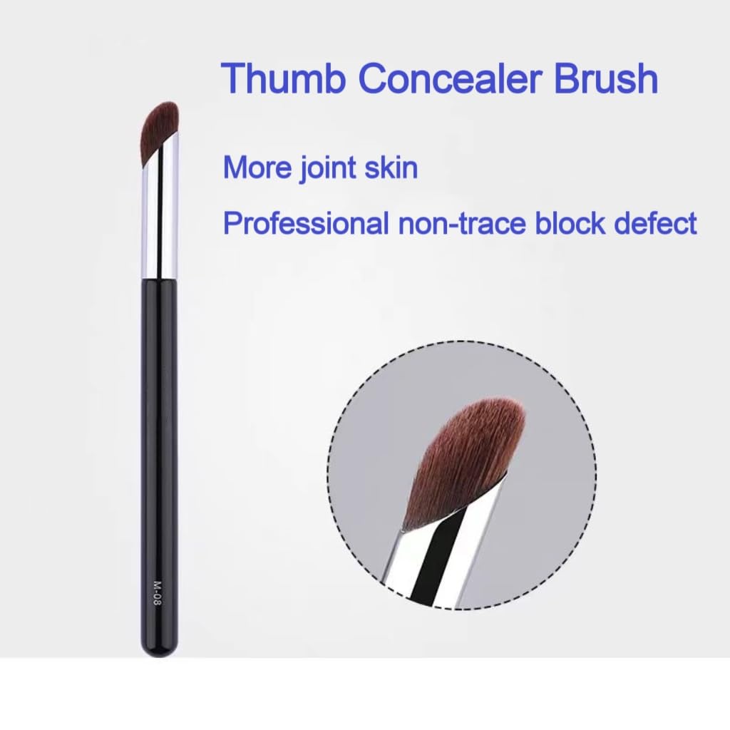 3Pcs Concealer Brush, Angled Under Eye Makeup Small Foundation Precision Face Blending Contour Brush Black